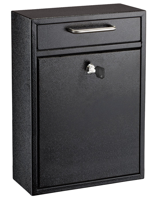 AdirOffice Ultimate Drop Box Wall Mounted Mail Box - Black