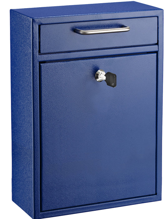 Ultimate Drop Box Wall Mounted Mail Box Blue Large