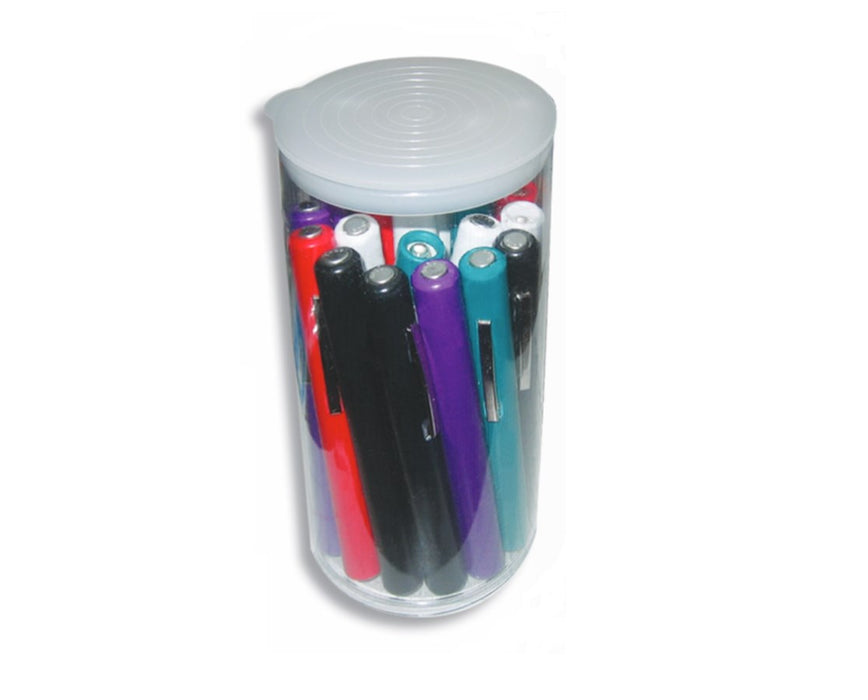 Metalite Reusable Diagnostic Penlight - Cylinder sleeve (22 penlights), Assorted Colors