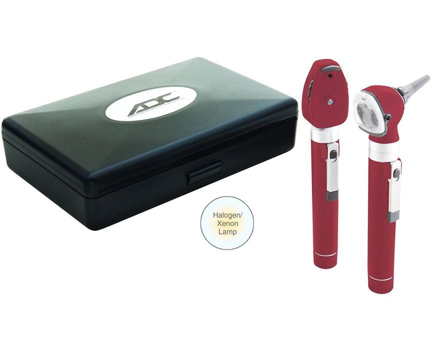 Premium Two Handle Pocket Diagnostic Set With Halogen Lamp, Hard Case, Burgundy