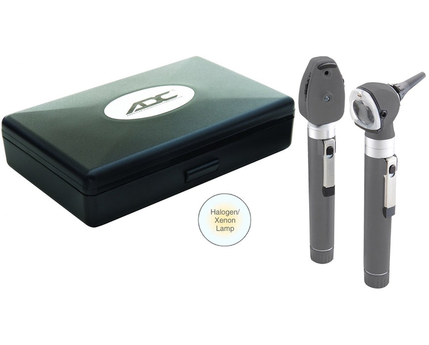 Premium Two Handle Pocket Diagnostic Set With Halogen Lamp, Hard Case, Gray