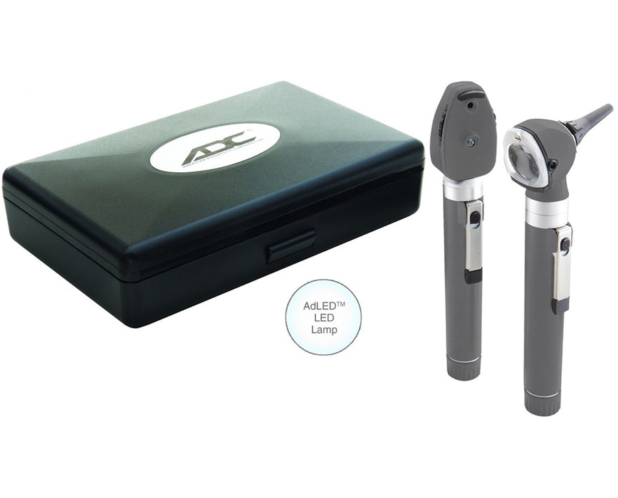 Premium Two Handle Pocket Diagnostic Set With LED Lamp, Hard Case, Gray