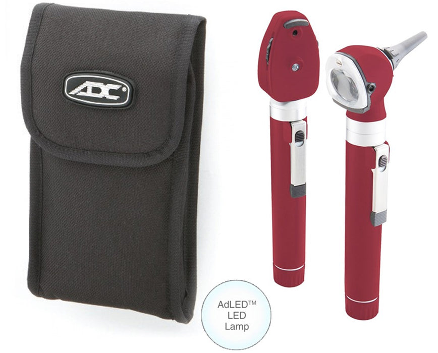 Premium Two Handle Pocket Diagnostic Set With LED Lamp, Soft Case, Burgundy