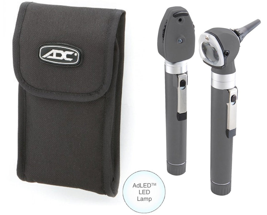 Premium Two Handle Pocket Diagnostic Set With LED Lamp, Soft Case, Gray