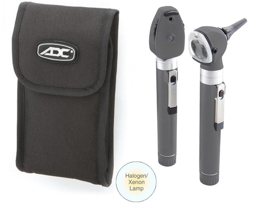 Premium Two Handle Pocket Diagnostic Set With Halogen Lamp, Soft Case, Gray