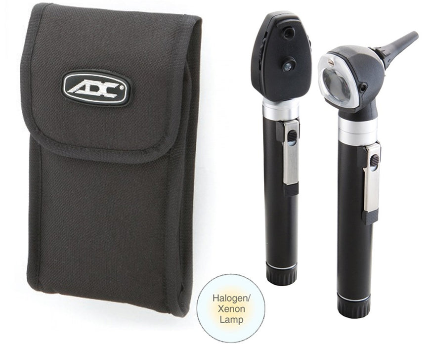 Premium Two Handle Pocket Diagnostic Set With Halogen Lamp, Soft Case, Black