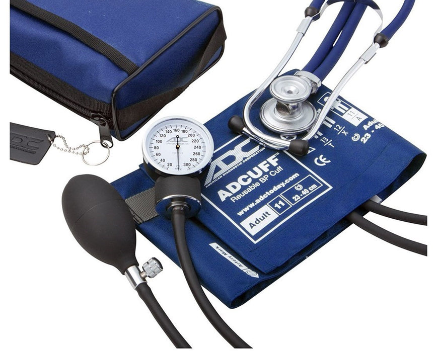 Pro's Combo II Pocket Aneroid Kit with Adscope Sprague Stethoscope - Adult - Royal Blue