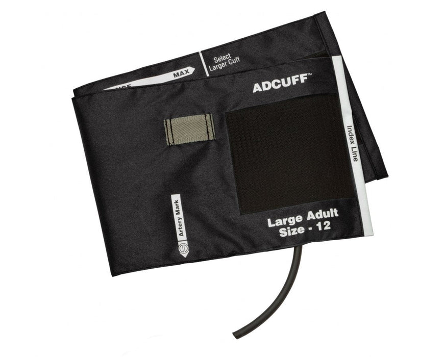 Adcuff Cuff w/ 1-Tube Inflation Bladder. Large Adult. Black