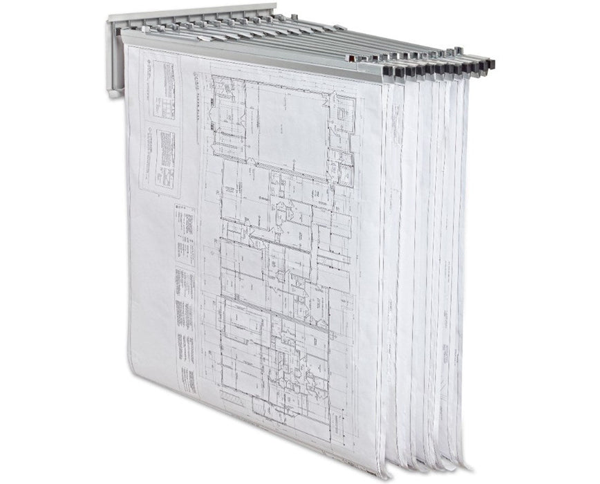 Blueprint Storage Pivot Wall Hanging Rack with Hangers