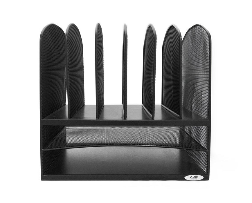 Mesh Desk Organizer with Two Horizontal and Six Upright Sections