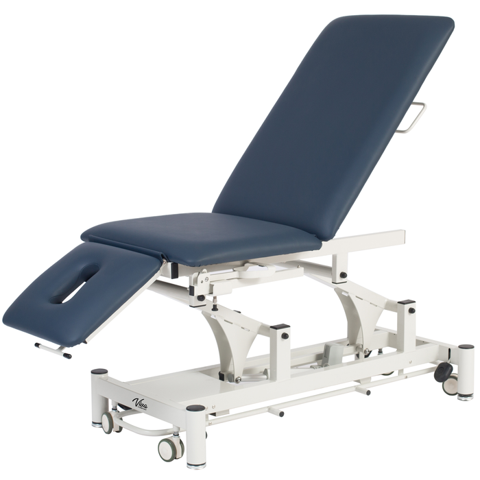 Power Hi-Lo Exam Table. Open Base w/ 3-Section Top (Adjustable Back, Drop Section, Antimicrobial Upholstery & Casters)