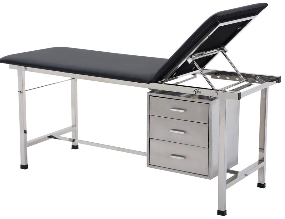 Treatment Table w/ Adjustable Back, Drawers, Paper Dispenser & Antimicrobial Upholstery
