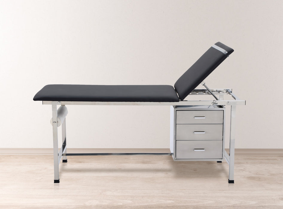 Treatment Table w/ Adjustable Back, Drawers, Paper Dispenser & Antimicrobial Upholstery