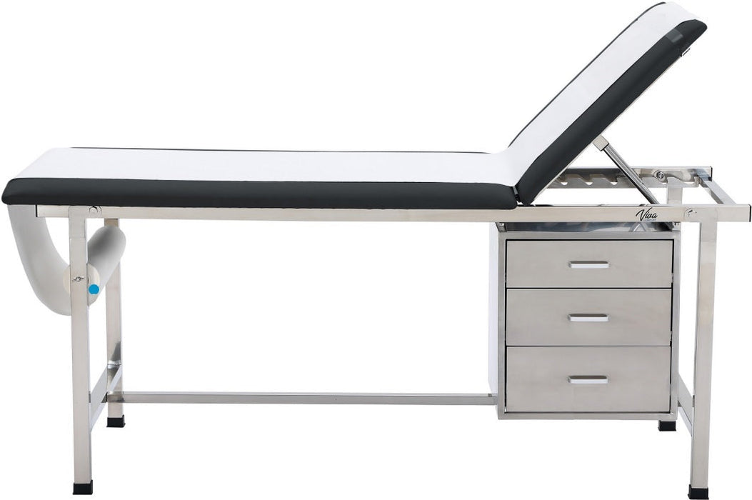 Treatment Table w/ Adjustable Back, Drawers, Paper Dispenser & Antimicrobial Upholstery