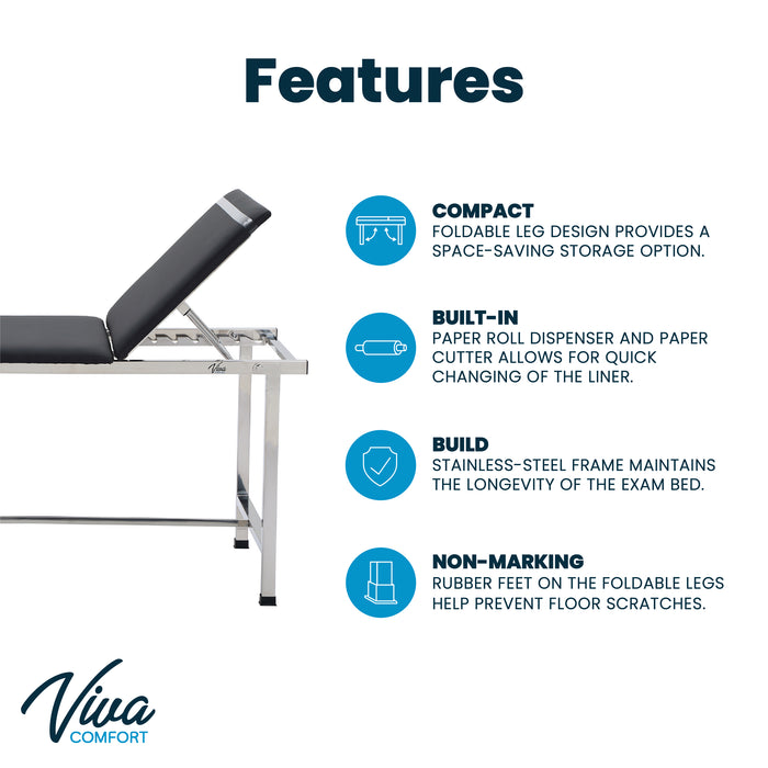 Treatment Table w/ Adjustable Back & Antimicrobial Upholstery