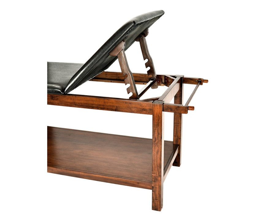 Exam Table w/ Shelf, Adjustable Back & Antimicrobial Upholstery
