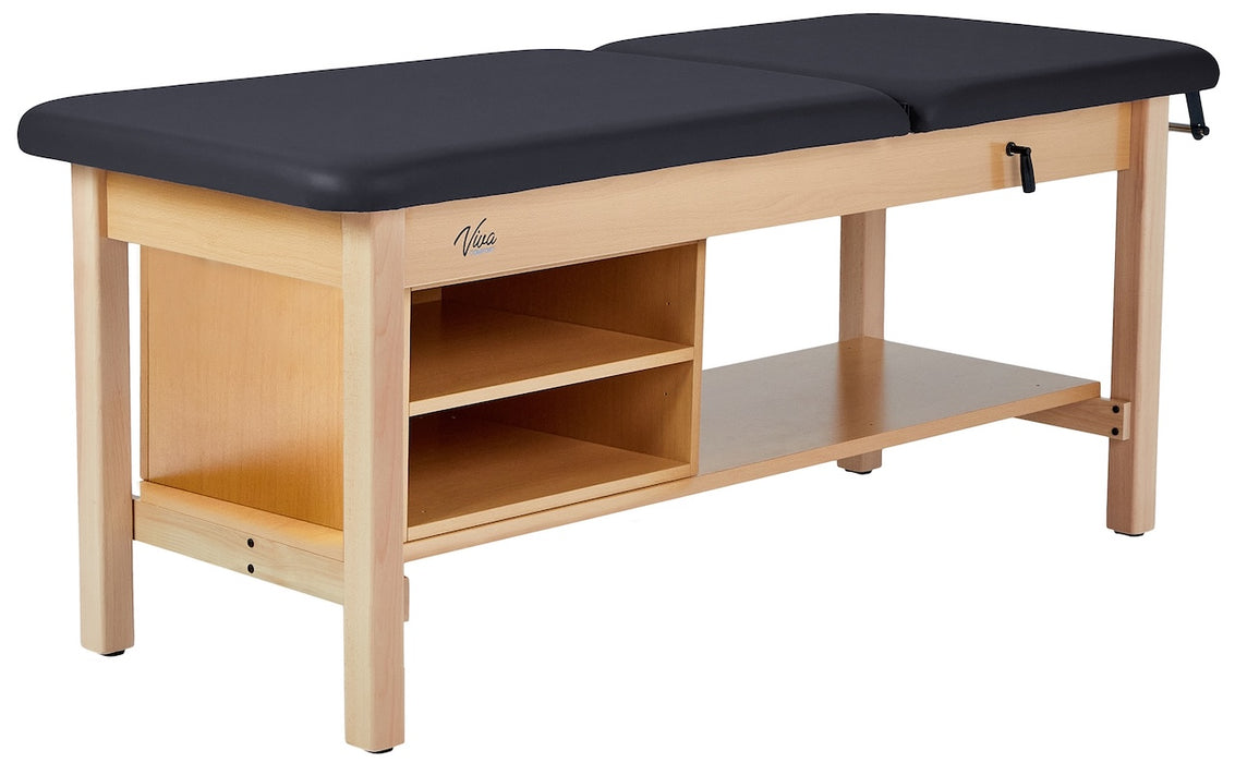 Aristo H-Brace Treatment Table w/ Adjustable Back, Shelves & Antimicrobial Upholstery
