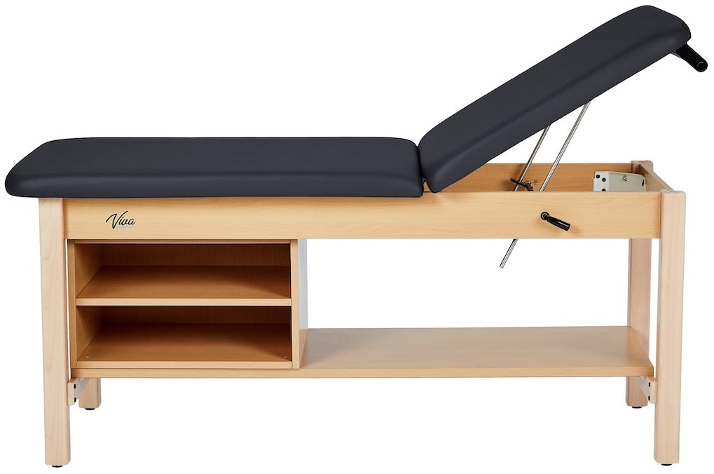 Aristo H-Brace Treatment Table w/ Adjustable Back, Shelves & Antimicrobial Upholstery