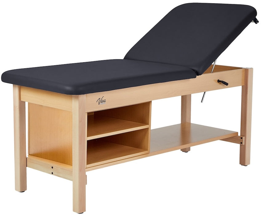 Aristo H-Brace Treatment Table w/ Adjustable Back, Shelves & Antimicrobial Upholstery