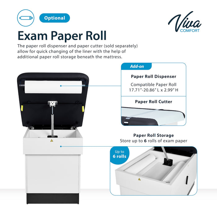 Slim Line Cabinet Exam Table w/ Adjustable Back, Step Stool & Antimicrobial Upholstery (Stirrups Option)