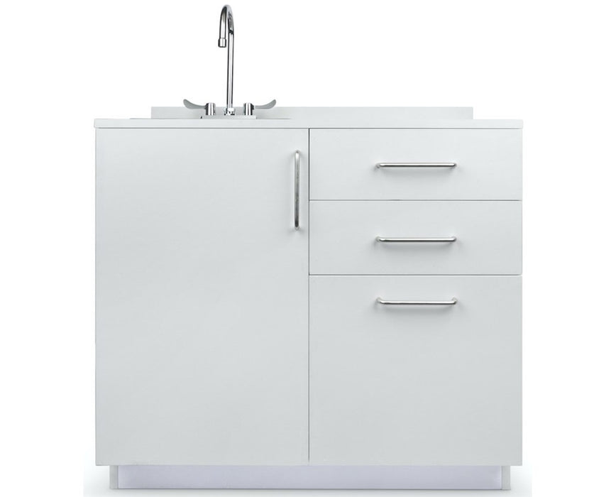 36"W Base Cabinet. 1 Door & 3-Drawers (Sink Option)