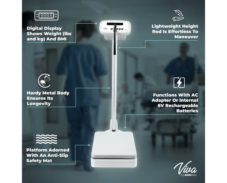 Digital Physician Scale with Height Rod