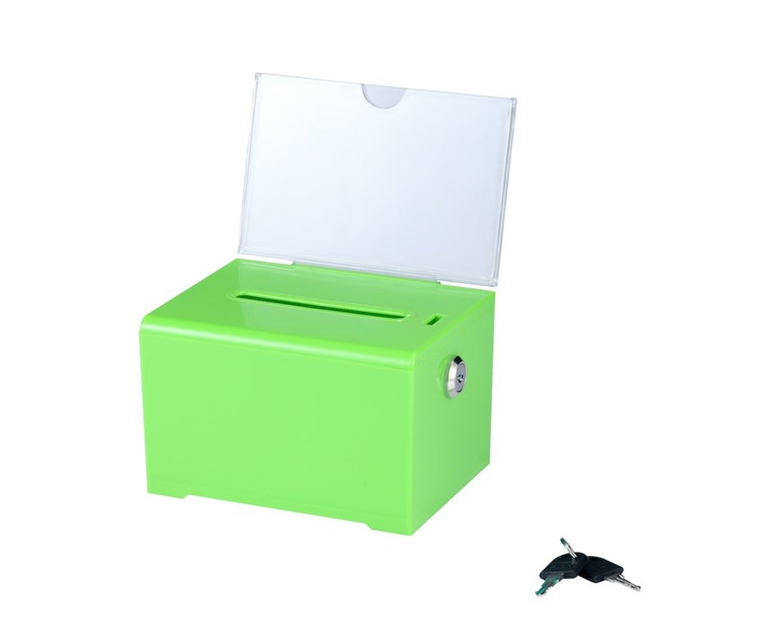 Acrylic Suggestion Box - Top Panel Lock - Green