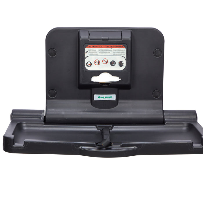 Compact Horizontal Baby Changing Station. Black
