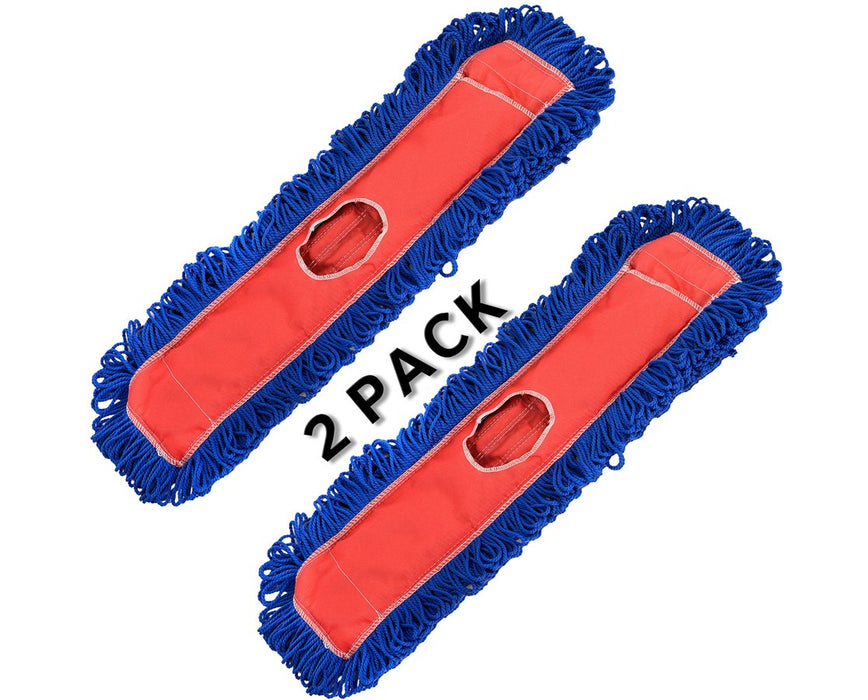 Replacement Head for Microfiber Floor Dust/Dry Mop Set 24", 2 Per Pack