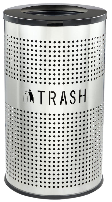 26-Gallon Stainless Steel Trash Can, Perforated