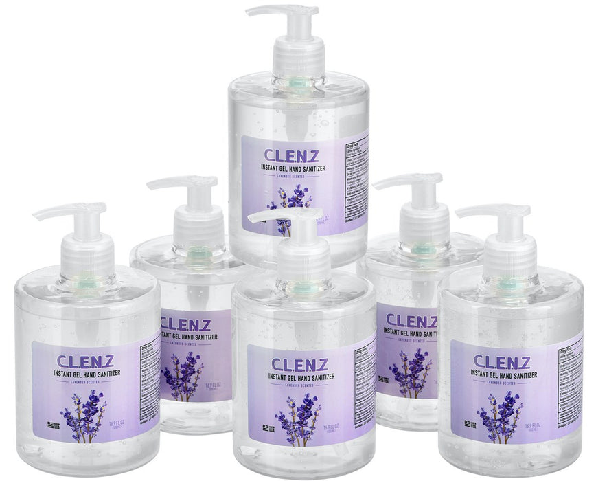 CLENZ Instant GEL Hand Sanitizer with Pump, 16.9 Fl Oz (6/Case)