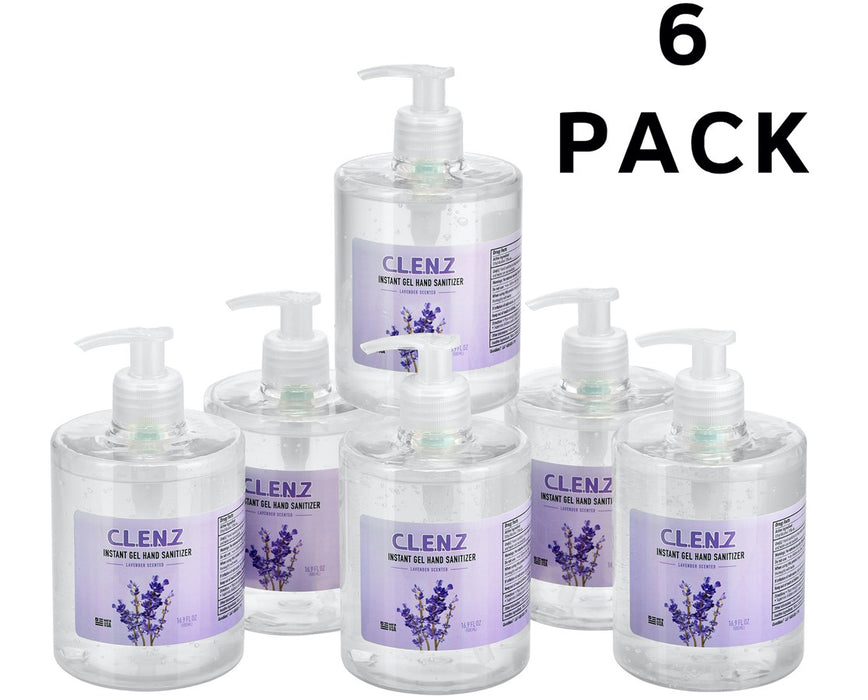 CLENZ Instant GEL Hand Sanitizer with Pump, 16.9 Fl Oz (6/Case)