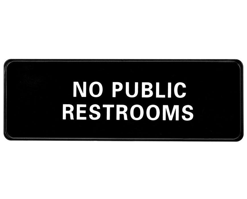 No Public Restrooms Sign, 3x9