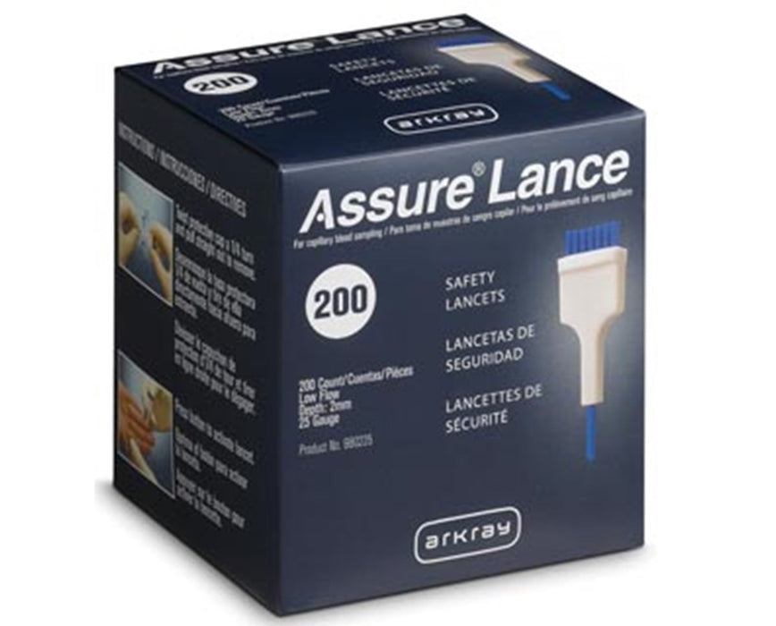 Assure Lance Low Flow, 25G x 2mm, Blue (200/box)
