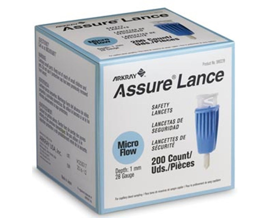Assure Lance Micro Flow, 28G x 1mm, Light Blue (200/box)