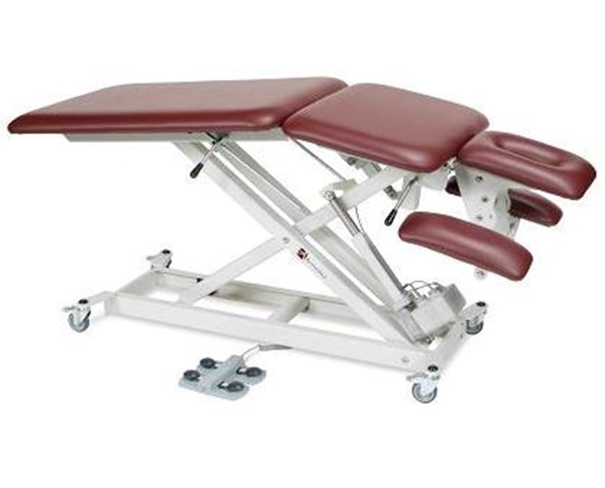 Power Hi-Lo Treatment Table w/ Elevating Midsection & 5-Section Top (Adjustable Back / Headrest / Armrests & Casters)