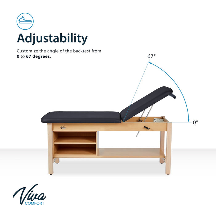 Aristo H-Brace Treatment Table w/ Adjustable Back, Shelves & Antimicrobial Upholstery