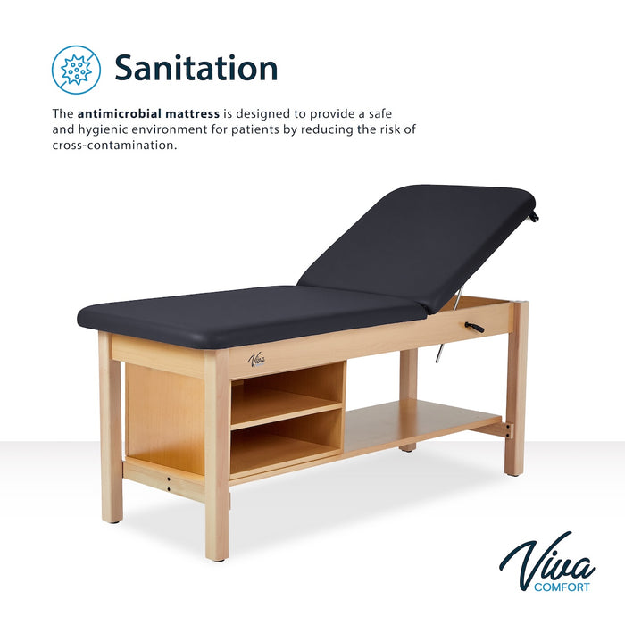 Aristo H-Brace Treatment Table w/ Adjustable Back, Shelves & Antimicrobial Upholstery