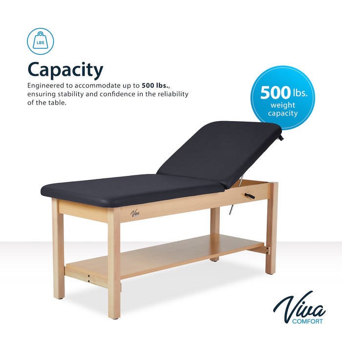 Aristo H-Brace Treatment Table w/ Adjustable Back, Shelves & Antimicrobial Upholstery