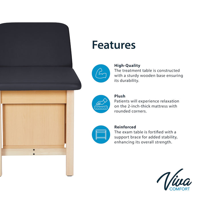 Aristo H-Brace Treatment Table w/ Adjustable Back, Shelves & Antimicrobial Upholstery