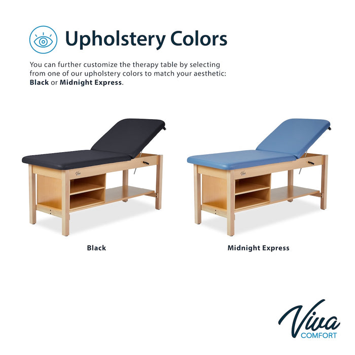 Aristo H-Brace Treatment Table w/ Adjustable Back, Shelves & Antimicrobial Upholstery