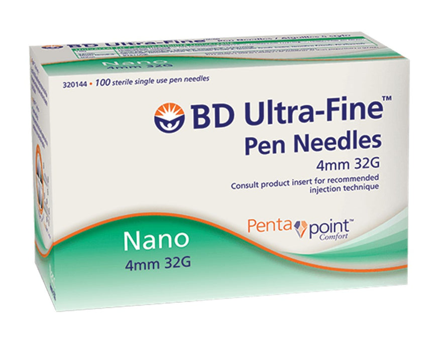 Ultra-Fine Nano Insulin Pen Needle with Pentapoint Comfort, 1200/Cs