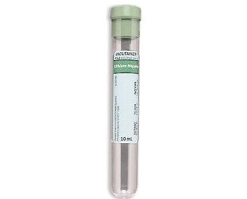 Vacutainer Plastic Heparin Tubes 16 x 100 mm, 10.0 mL, Sodium Heparin 158 Usp Units, Conventional, 1000/Case