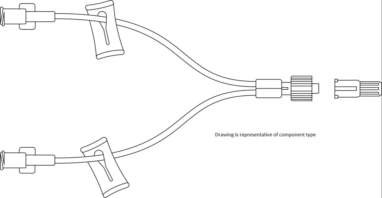 Extension Sets w/ Q-Syte Luer Access Split-Septum 6" Macro Bi-Ext, Spin Nut, 20 L/hr, 1.6 ml, 50/Case
