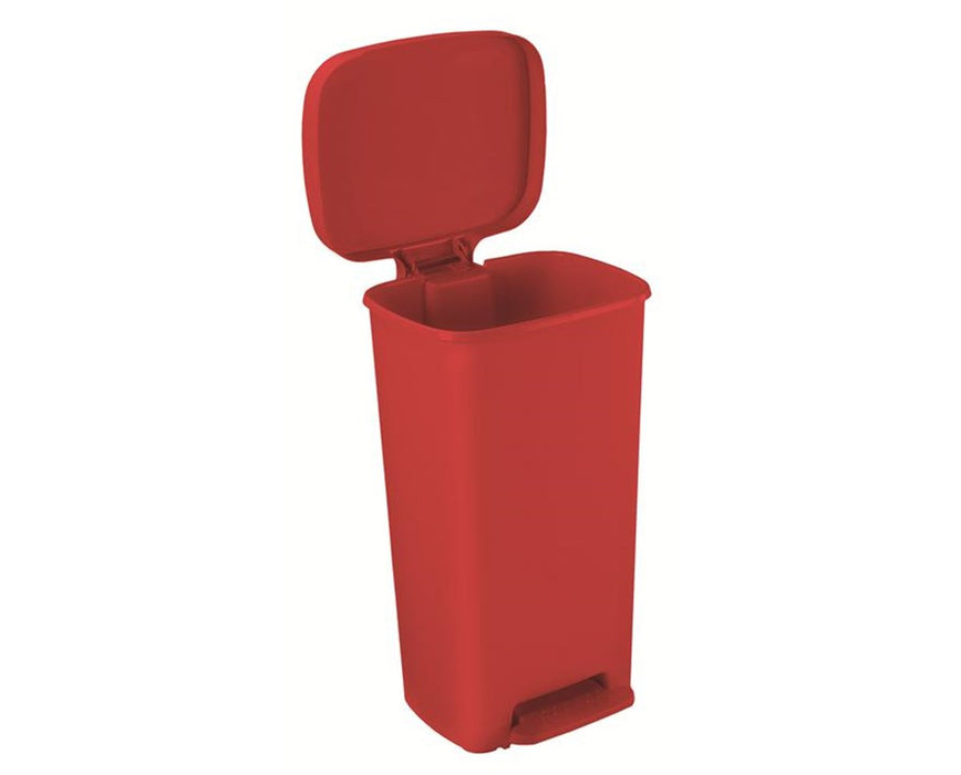 Rectangular Plastic Waste Cans Red 52 Quart