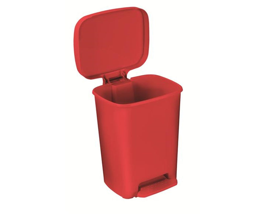 Rectangular Plastic Waste Cans Red 32 Quart