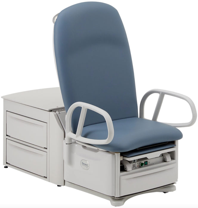 Power Hi-Lo Procedure Table. Shrouded Base w/ 4-Section Top (Adjustable Back / Headrest, Drop Section & Stirrups), 450lbs Capacity