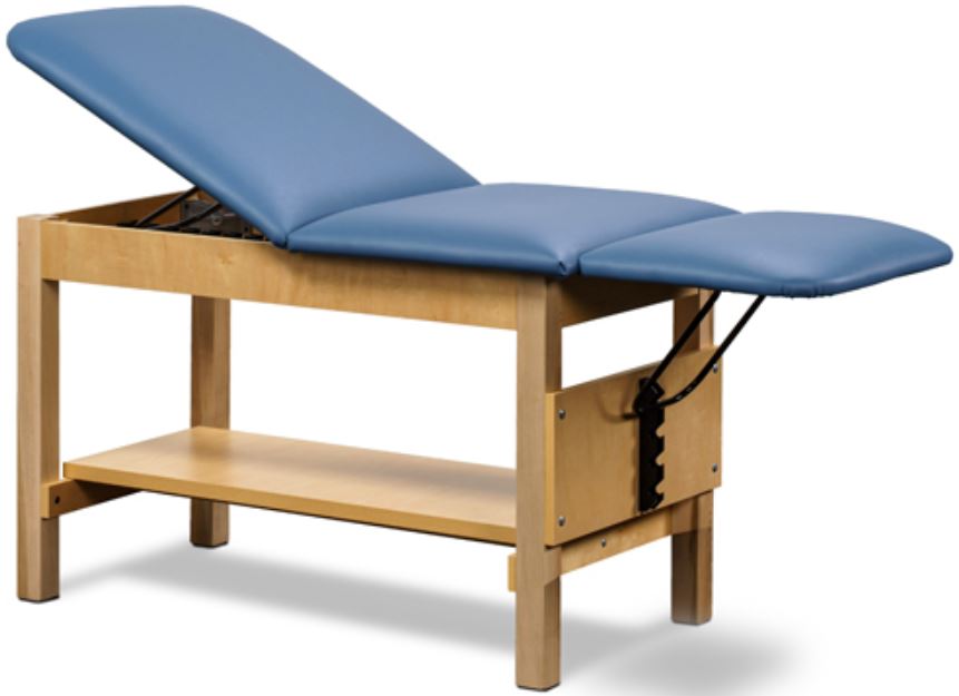 Space Saver Classic Exam Table w/ 3-Section Top (Adjustable Back, Shelf & Drop Section)