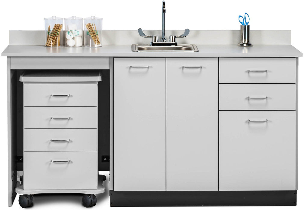 66"W Base Cabinet w/ Mobile Cart-Mate on Right. Double Doors in Center