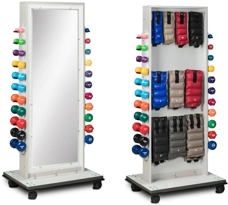 Merit Weight Rack Combo with Mirror, Cuff Weight & Dumbbell Rac